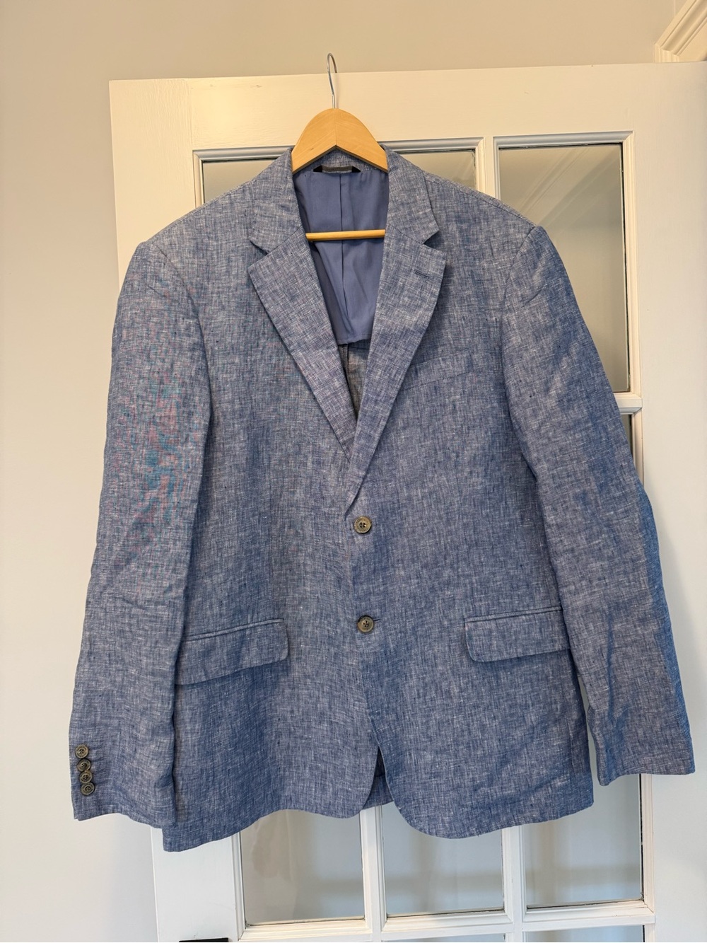Tasso Elba Men's 100% Linen Blue Blazer, Size L